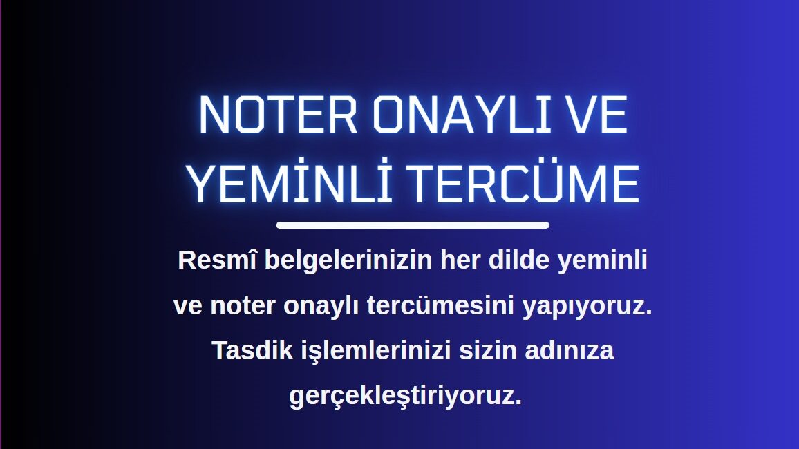 ankara noter onaylı tercüme